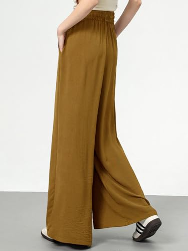 Image of KOTTY Women's Solid|Drawsting|Front Pocket|Wide Leg Style|High Rise|Casual Pant