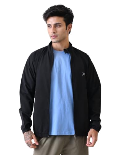 Image of FITINC Men's Sports Jacket | Regular Fit | Full Zip | Zipper Pockets | Jacket for Gym, Running, Cycling & Travel