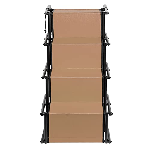 Hundetreppe klappbar - Mobile Auto-Einstiegshilfe für große und kleine Hunde, hochwertige, Wasserabweisende PVC Hundeleiter für Sicherheit und Komfort - braun