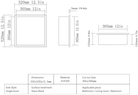 シャワーニッチ、シャワーニッチフレキシブル設置内壁ニッチステンレススチールバスルームシェルフバスルームニッチ埋め込み式棚付きバスルー