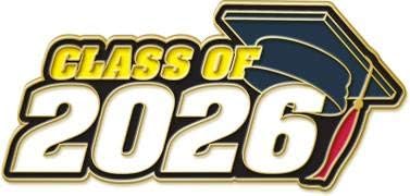 Crown Awards Class of 2026 Pins, Class of 2026 Graduation Hat Pins with Color Enamel Prime