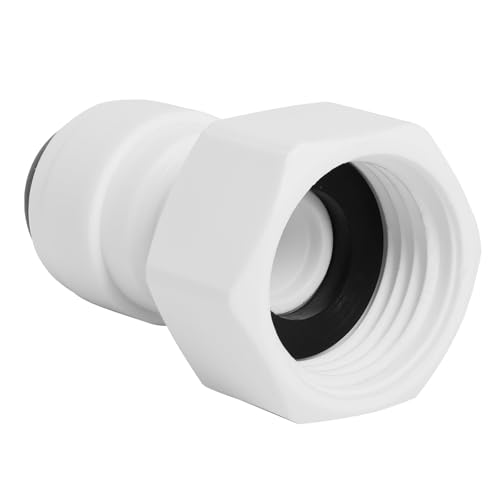 Fridge Water Connector 1/2 BSP to 3/8 Push Fit Tap Adapter Filter Fitting Quick Connector for Water Filter Systems Leak-Free Connection Plumbing Fitting Thread Replacement Reliable Tap Installation