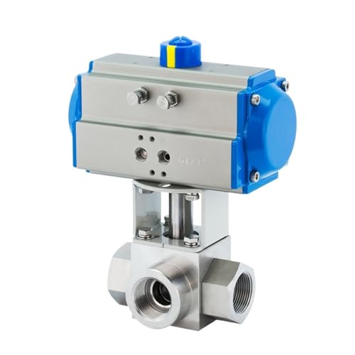 DN8/DN10/DN15 32Mpa 300bar High Pressure Ball Valve 3 Way Stainless Steel SS304 Pneumatic Ball Valve 1/4 3/8 1/2 T L Type(DN10,T Type D)