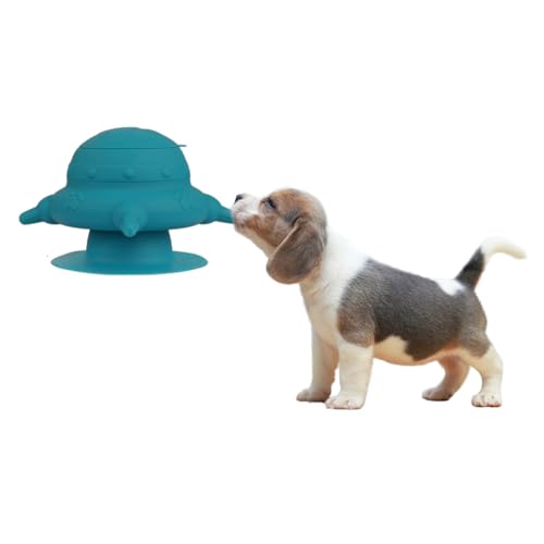 Aufzuchthilfe Hund Katze Stillstation mit 4 Nippel Milchfutterstation Silikon Futterstation Welpenmilch Katzenmilch Feeder Selbstfütternd Silikonnippel für Baby Neugeborene Haustier Fütterung Blau
