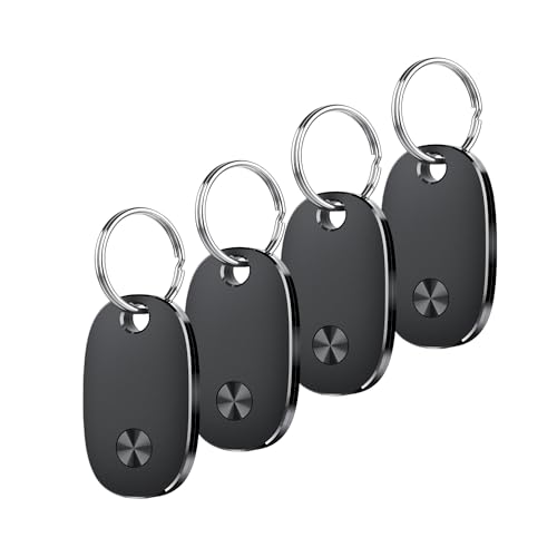 Air Tags-4 Pack, Bluetooth Tracker Works with Apple Find My APP (iOS Only), Keys Finder and Item Locator for Luggage, Backpack, Suitcases, Replaceable Battery, IP67 Waterproof Tracking Tag