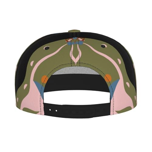 National Wind Pattern Fashion Flat Brim Baseball Cap â€“ Stylish Unisex Cap with All-Over Print Design â€“ Breathable Lightweight Hat for Daily Wear, Outdoor Activities, and Travel Black4