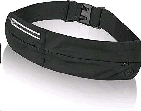 Ultraslim Laufgürtel Hüfttasche, leichte Bauchtasche, Läufer-Hüfttasche, verstellbare Lauftasche für Fitness-Workouts, Frauen und Männer, Reisen und Outdoor-Aktivitäten, schwarz,