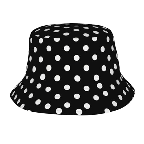Red Polka Dots Bucket Hat for Women Men Reversible Summer Sun Beach Cap Polka Dots Style Headwear Hat