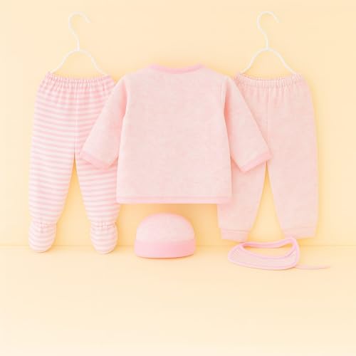Image of New Born Baby Winter Wear Keep Warm Baby Clothes 5Pcs Sets Cotton Baby Boys Girls Unisex Baby Fleece /Falalen or Flannel Suit Infant New Born Night Suits