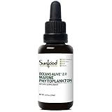 Sunfood Superfoods Oceans Alive Marine Phytoplankton- 2.0 Heirloom Multi-Strain. Raw, Fresh Harvest Stabilized. SOD (Superoxide Dismutase) for Health on a Cellular Level. 1 oz Glass Bottle, Dropper