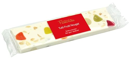 Bon Bons Gourmet - Traditional Favourites Tutti Frutti Nougat Bar 100g Bar - Soft and Chewy Tutti Frutti Nougat! Delicious Retro Treat - Great For Hampers!