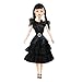 DBYWIUB 11.5'' Girls Doll in Black Dress, High Heels, and Black Hair - Gift for Girls & Fans