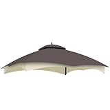 VeroFree Brown Replacement Canopy Top for Lowe's Allen Roth Heavy Duty Gazebo Roof-10x12 Gazebo Cover with Air Vent, Weather -, Easy Installation, Fits Original Frame Perfectly