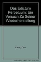 Das Edictum Perpetuum: Ein Versuch Zu Seiner Wiederherstellung 3511000653 Book Cover