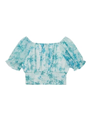 GUESS Girls' Short Chiffon Flutter Sleeve Top3