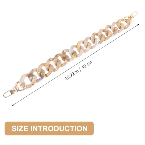 STOBOK Grobgliedrige Acryl Taschenkette als Schulterriemen für Handtaschen, Kurzer Ersatz Henkel & Taschengriff, Retro Resin Chain Strap Zubehör mit Goldenen Schnallen für DIY (40cm)