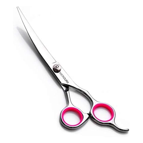 Pet Scissors, 6" Pet Gromming Curved Scissors Stainless Steel Dog Cat Hair Cutting Trimming Scissors Up Curved Dog Grooming Scissors for Dog Grooming Family Cover