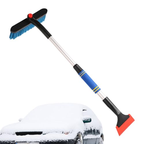 Cepillo de nieve para coche, accesorios telescópicos de limpieza de invierno, herramienta de eliminación de hielo de nieve, para SUV, sedanes, caravanas, minivans y camionetas