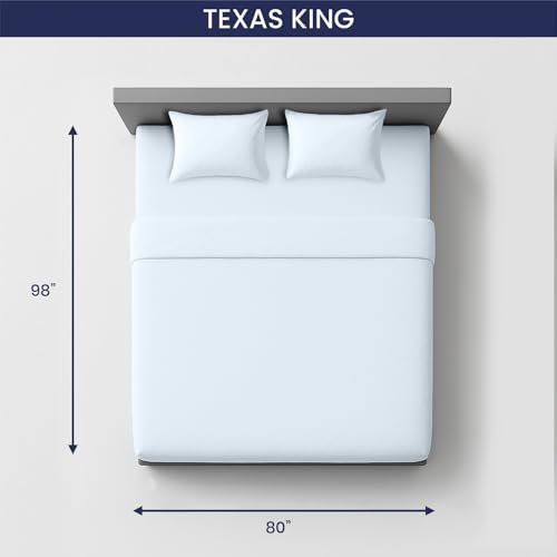 Image of SGI bedding 80 inchx98 inch 4 Pc Texas King Sheet Set 600 TC 15 inch Deep, Light Blue