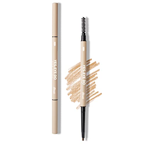 Blonde Eyebrow Pencil, Ultra Fine Blonde Eyebrow Pen for Women, Long Lasting Brow Pencil for Perfectly Filling Shaping Sculpting Sparse Brows, Smudgeproof, Sweatproof, YES.EYE DO