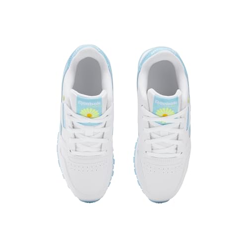 Reebok Reebok Kid's Classic Leather Sneaker, White/Digital Blue/Electric Yellow, Little Kid 11