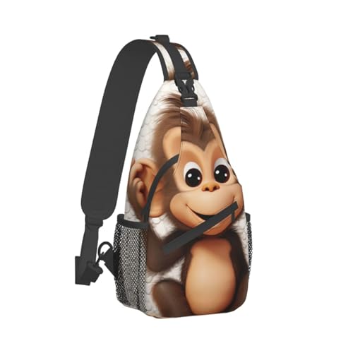 Sling Bag para hombres y mujeres con diseño mono miniatura 2
