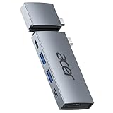 Acer USB C Hub for MacBook Pro/Air M1 M2 M3, 6 in 2 Detachable 4K@60Hz USB C to HDMI Adapter with 2 USBA & 2 USBC 3.0 Data Ports, 100W PD Charging, USBC to USB Dongle Adapter