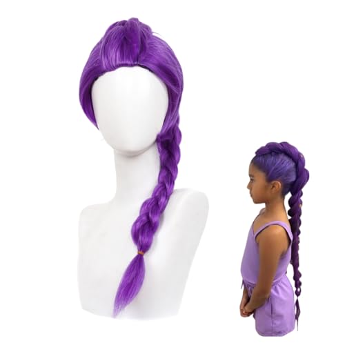 Purple Wig with Thick Braid, Purple Hair Extensions Cosplay 