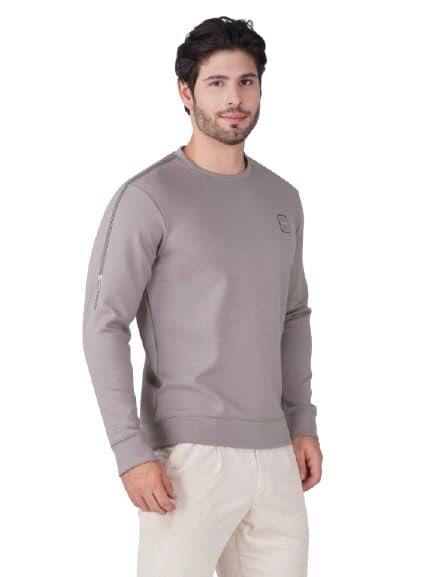 proriders Men’s Premium Mercerised Cotton Sweatshirt | Solid Pullover with Cotton Lycra Blend | Warm and Stretchable with Ribbed Cuffs & Hem-picture-14