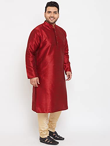 Image of VASTRAMAY Plus Size Men's Silk Blend Kurta Set-New