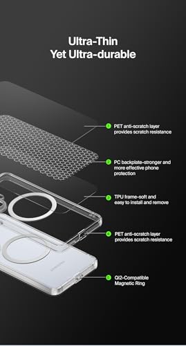 Image of Belkin SheerForce Magnetic Qi2 Protective Samsung Galaxy Series Cover /Grip, TPU /PC Material, Galaxy S25 Edge