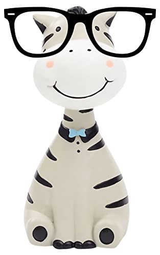 Kottashut Soporte para gafas de animales para decoración de escritorio, accesorios para gafas (gris cebra) Cover