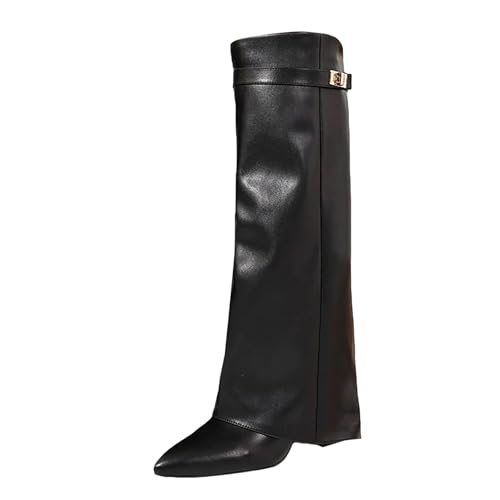 Bottes d'hiver pour femme bout pointu isolantes avec fermeture éclair