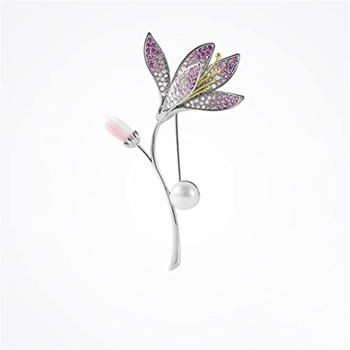 Broche Magnolia en perles d'eau douce naturelles pour costume de luxe