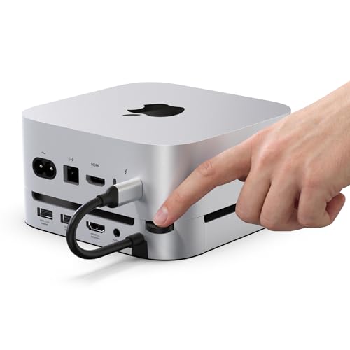 Image of Stouchi Mac mini M4 Dock Stand & Hub, 8-Port Hub for Mac mini M4 /Pro 2024 | 5Gbps | Easy Power Button | Stable Wi-Fi | 3* USB 3.0(5Gbps), 4K60Hz HDMI, SD /TF Slot, 1* USB 2.0, Audio 3.5mm |for M4 /M4 Pro