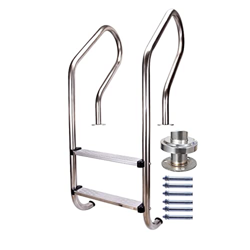Escalera para piscina de acero inoxidable con plataforma 200kg miniatura 1