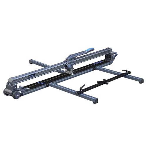 Meizuishi Cortadora de Azulejos Manual 1200 mm - Máquina de Cortar Azulejos/Piedra con Guiado Láser, Estructura de Aleación Reforzada y Control Magnético - Base Estrecha y Ruedas Retráctiles