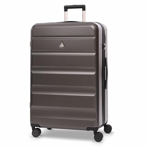 Aerolite Large 28in 100L Lightweight ABS Hard Shell 4 Wheel Spinner Travel Hold Checked Check in Luggage Suitcase (Charcoal)