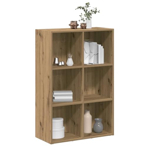 Elegante estantería y buffet de roble – 66 x 30 x 98 cm – Biblioteca moderna para sala de estar y separador de habitaciones – Solución de almacenamiento elegante para libros y decoración – Diseño