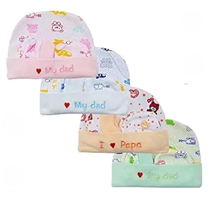 Shree RAM Traders_ 100% Cotton Baby Mittens Caps Gloves and Booty Combo Set (Assorted Colours, 0-6 Months) | Unisex Booty Set | Durable Cotton Gift Set | Multicoloured.