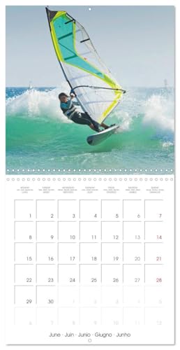 Planche à voile: Eau, écume et vagues (Calendrier mural carré 2026 30 x 60 cm (ouvert)) Calendrier double avec une page pour vos prises de notes: La ... l’eau, toute voile devant (CALVENDO Sportif)