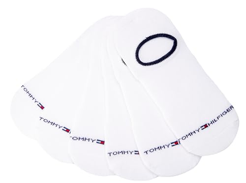 Tommy Hilfiger Men's Flag Logo No-Show Sneaker Liner Socks - 6 Pack (One Size, White)2