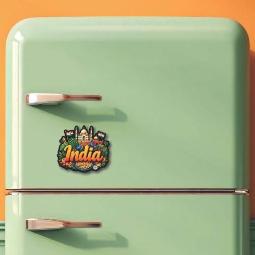 Image of CVANU India Country Landmark Theme 2pcs MDF Fridge Magnet - Wooden Travel Souvenir Refrigerator Decorative Collectible Magnet