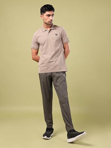 Image of TECHNOSPORT Men's Regular Fit Half Sleeve Polo T-Shirt with Collar, ELASTO Plus Quick Dry Moisture Wicking Polo Tee for Gym Sports Golf and Casual Wear