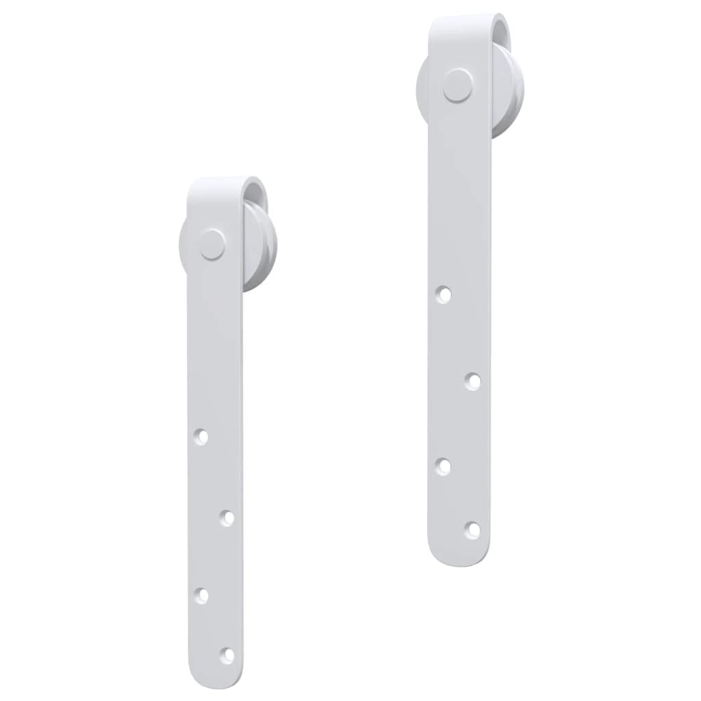 Mini herrajes para puerta corredera de acero al carbono con recubrimiento en polvo, 152 cm, para puertas de armario con riel silencioso y topes para puerta para cerrar y abrir de forma segura