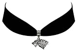 Victorian Vault Black Velvet Choker Jewelry Dire Wolf Pendant Necklace