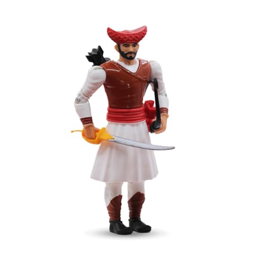 Image of Swarajyache Shiledar - The True Super Hero - 6 Inch Tall Action Figure with Accessories (Bandal Sena, White)