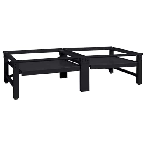 Teenpull Pedestal de acero negro para lavadora, 124,5 x 61,5 x 32,5 cm, 2 unidades con patas ajustables para baño y lavandería, amortiguador de vibraciones, ahorra espacio