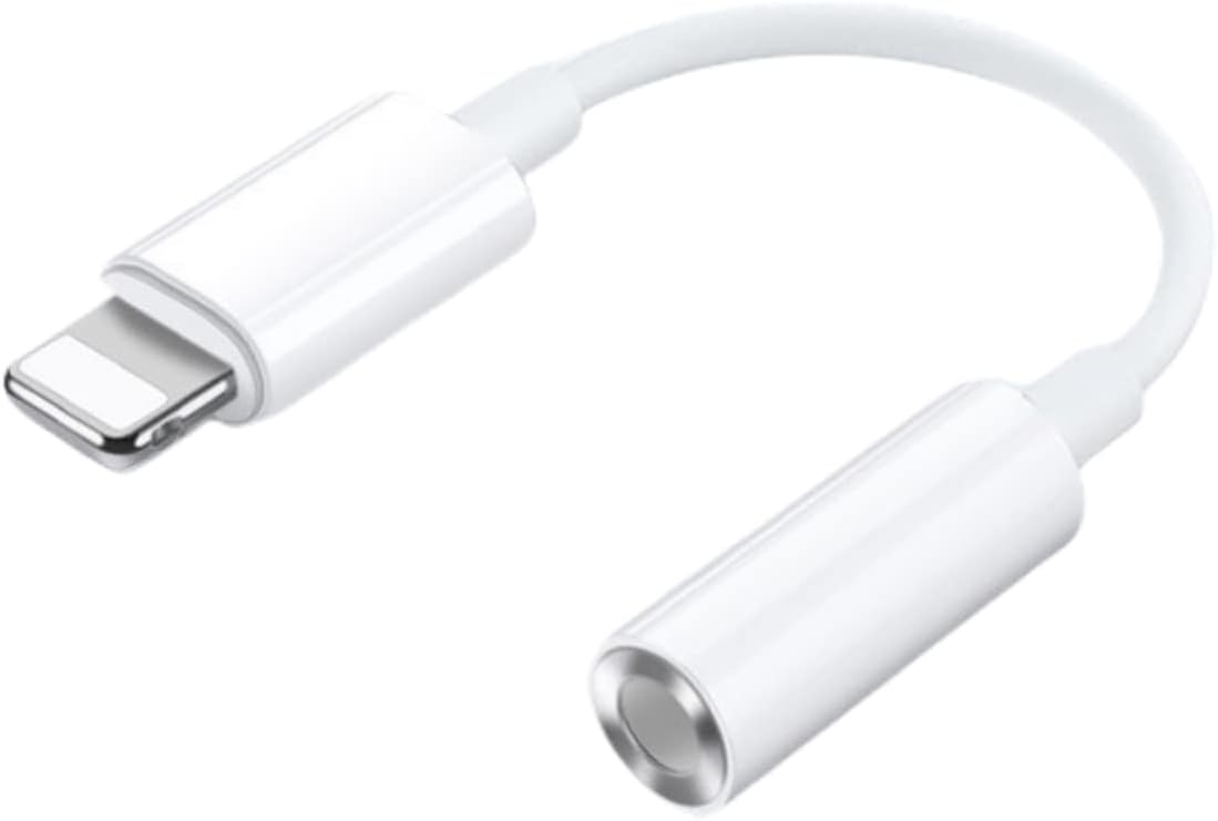 Apple MFI Certified Lightning to 3.5mm Headphone Jack Adapte (White)