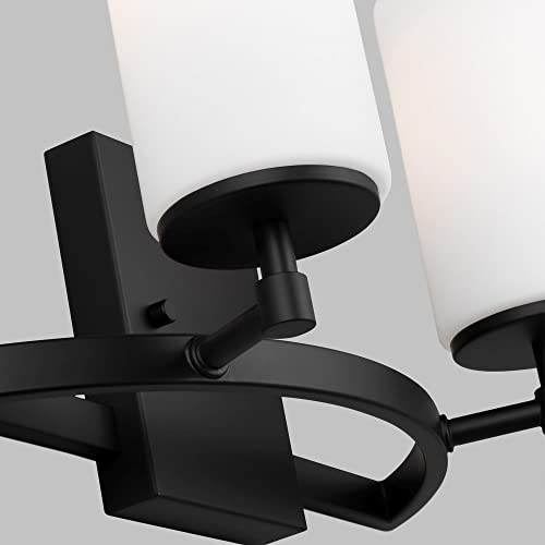 Image of Generation Lighting 2-Light Alturas Contemporary Bath Fixture Wall Lamp Midnight Black 4424602-112 | Bathroom Light Fixture for Home Decor | Wall Sconce Vanity Light Fixture and Bathroom Accessory